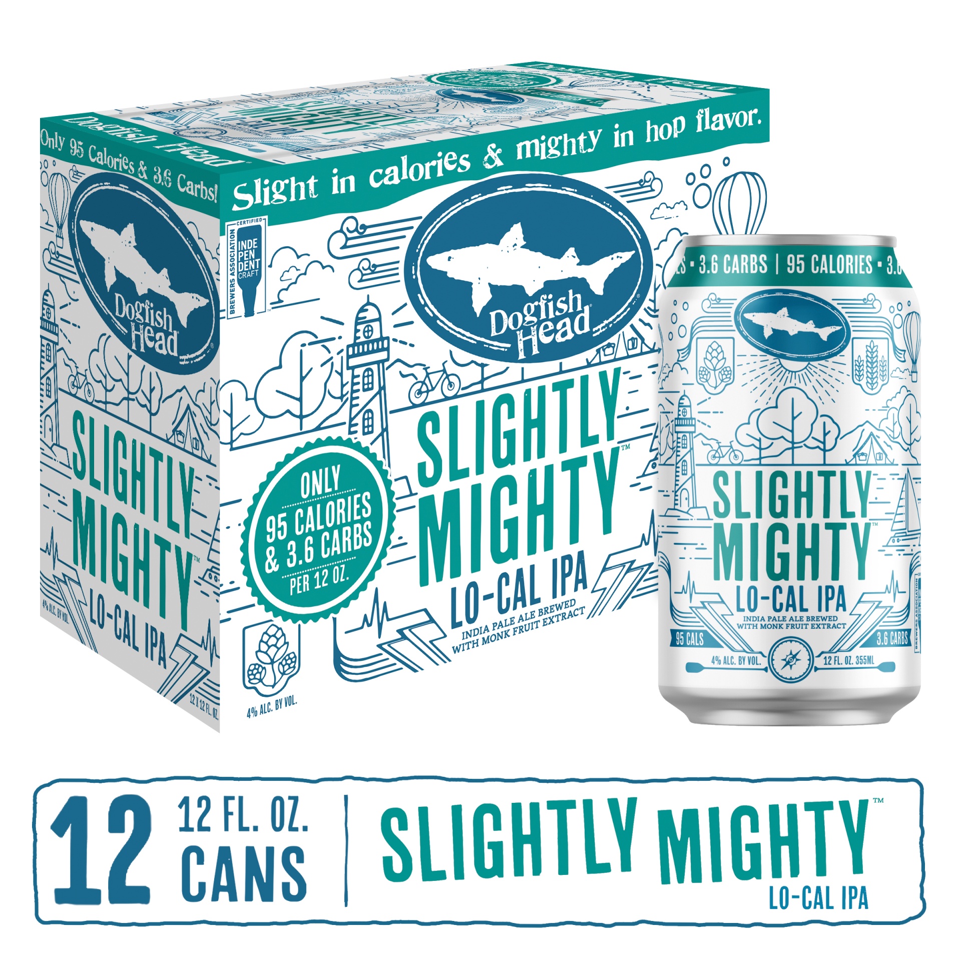 Dog Fish Head Slightly Mighty Lo Cal IPA 12 Ct 12 Oz Shipt