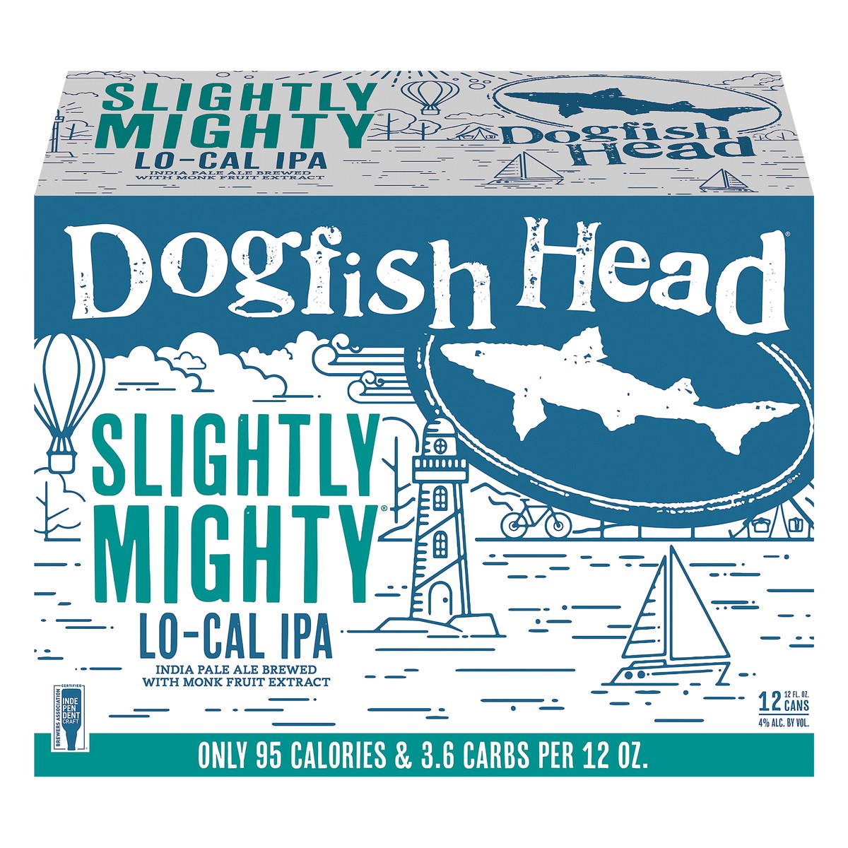 slide 4 of 10, Dogfish Head Beer Slightly Mighty Lo-Cal IPA (12 fl. oz. Can, 12pk.), 12 ct; 12 oz