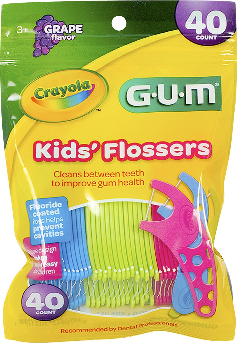 slide 3 of 3, Crayola Gum Kids Flossers, 40 ct