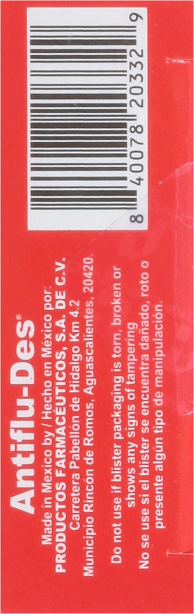 slide 8 of 9, Chinoin Cold & Flu Antiflu-Des 12 Capsules, 12 ct