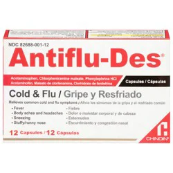 Chinoin Antiflu-Des Cold & Flu Capsules - 12 Capsules