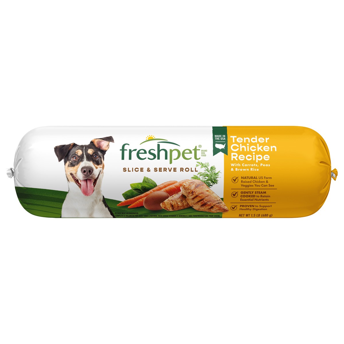 slide 1 of 4, Freshpet Fresh Pet Ckn/Rice/Veg Adult Pet Food, 1.5 lb