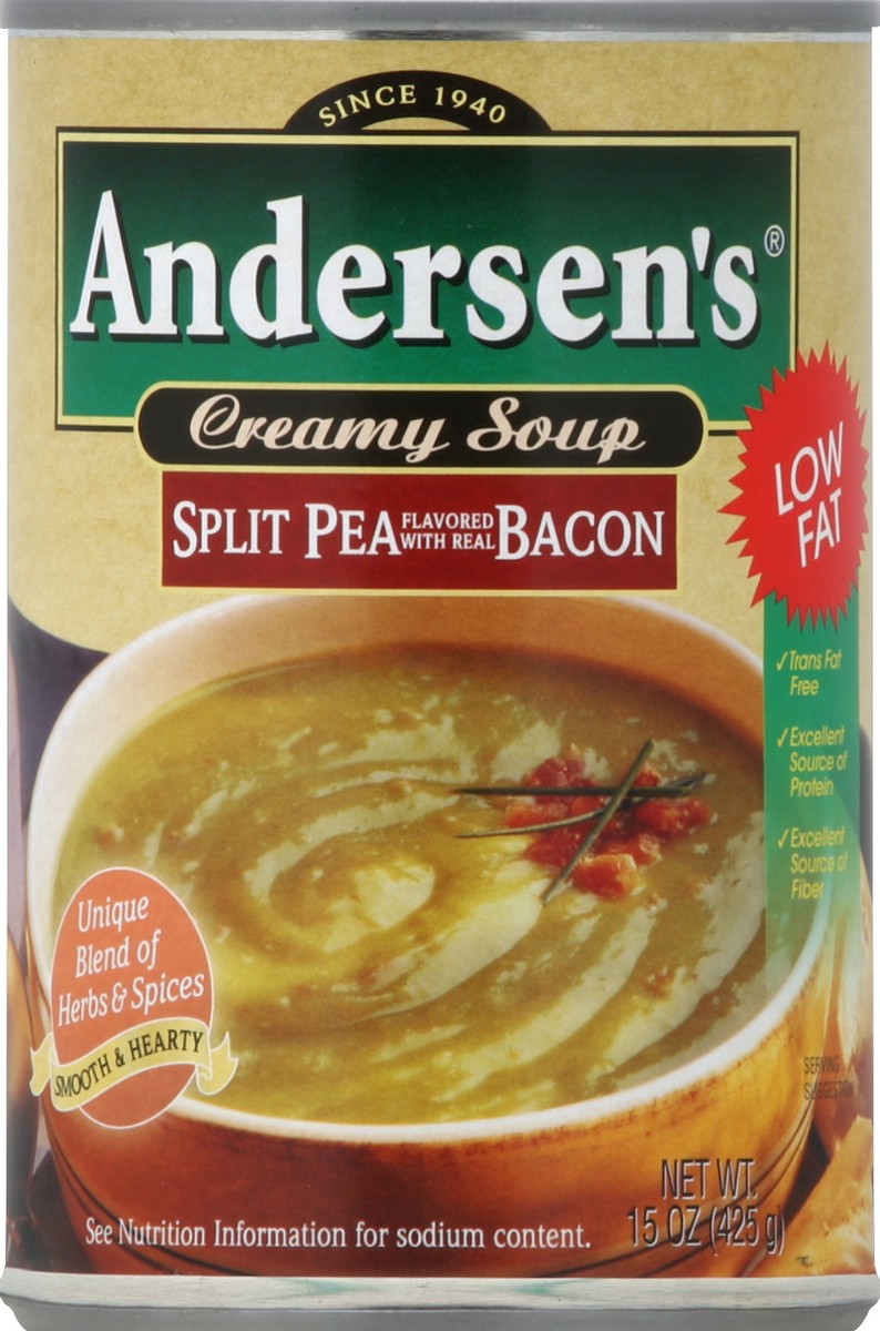 slide 2 of 3, Andersen's Soup, Creamy, Split Pea, Flavored With Real Bacon, 