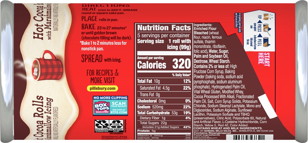 slide 4 of 8, Grands! Hot Cocoa Flavored Cinnamon Rolls with Marshmallow Icing, Limited Edition Refrigerated Canned Dough, 5 Big Rolls, 17.5 oz, 5 ct