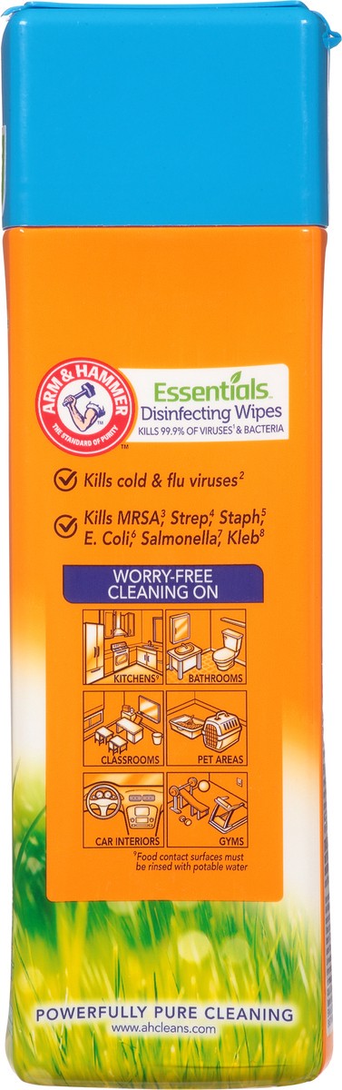 slide 3 of 11, ARM & HAMMER Arm & Ham Essentials Disinfecting Wipes Renewing Rain, 40 ct