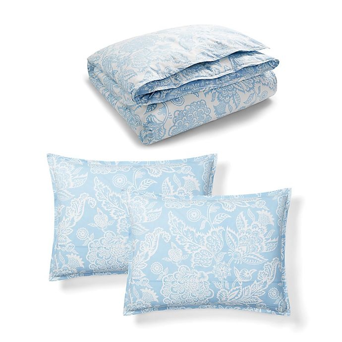 slide 2 of 2, Lauren Ralph Lauren Joanna Floral Reversible Full/Queen Comforter Set - Aqua/White, 3 ct