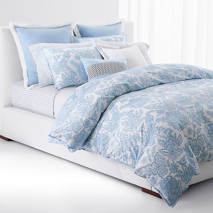 slide 1 of 2, Lauren Ralph Lauren Joanna Floral Reversible Full/Queen Comforter Set - Aqua/White, 3 ct