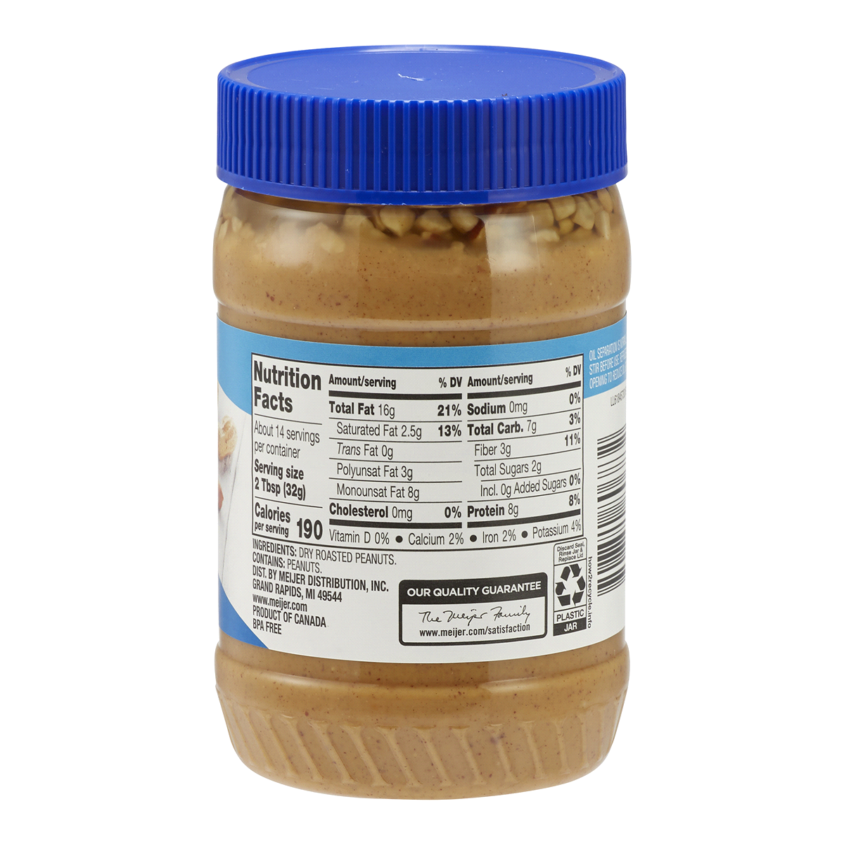 slide 2 of 5, TRUE GOODNESS Meijer Crunchy Peanut Butter Just Peanuts, 16 oz