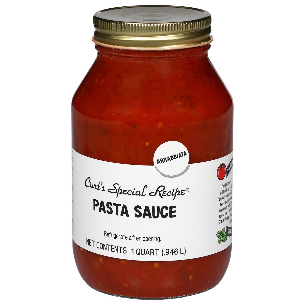 slide 3 of 4, Curt's Special Recipe Arrabbiata Pasta Sauce 1 qt, 