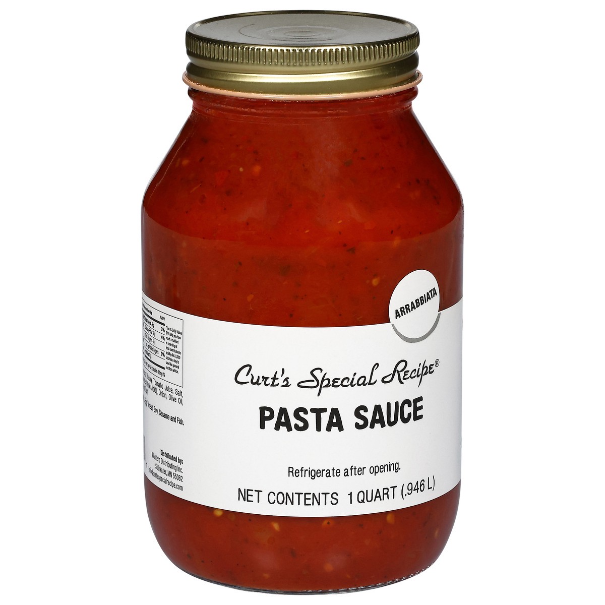 slide 4 of 4, Curt's Special Recipe Arrabbiata Pasta Sauce 1 qt, 