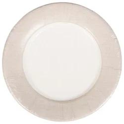 Caspari Linen Natural Salad Dessert Plate - 8 ea