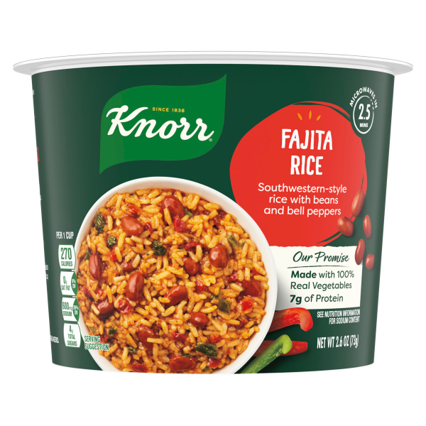 slide 3 of 7, Knorr Fajita Rice Rice Cup - 2.6 oz, 2.6 oz