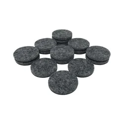 Super Sliders 1 1/2" Round Self-Stick Felt Pads for Hardwood, Gray
