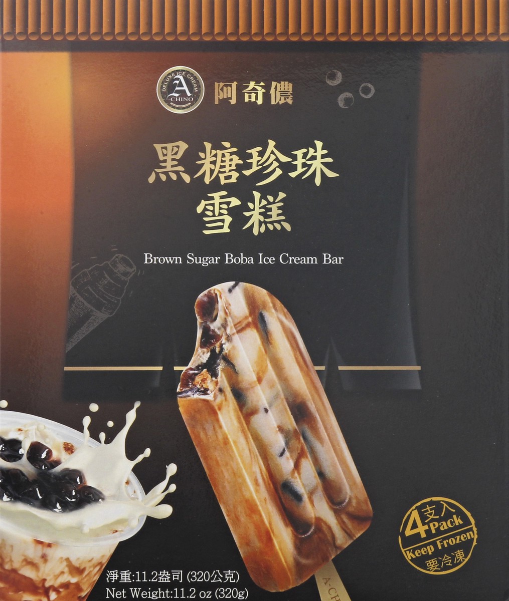 slide 2 of 12, A Chino 4 Pack Brown Sugar Boba Ice Cream Bar 4 ea, 4 ct