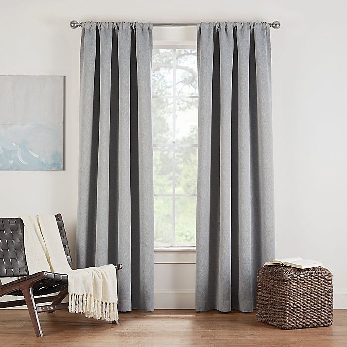 slide 1 of 3, Eclipse Twilight Luna Rod Pocket Room Darkening Window Curtain Panel - Grey, 54 in