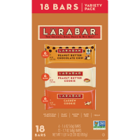 slide 3 of 5, LÄRABAR Variety Pack, Gluten Free Vegan Fruit & Nut Bars, 18 Bars, 1 lb 14 oz, 18 ct