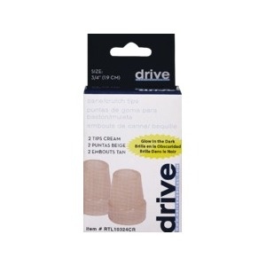 slide 1 of 1, Drive Medical Glow In The Dark Cane Tip, 3/4", Cream, Pair, 1 ct