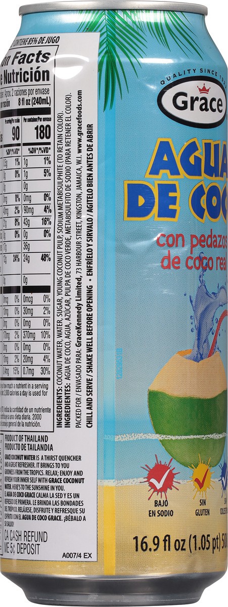 slide 4 of 9, Grace Coconut Water With Real Coconut Pieces - 16.9 fl oz, 16.9 fl oz