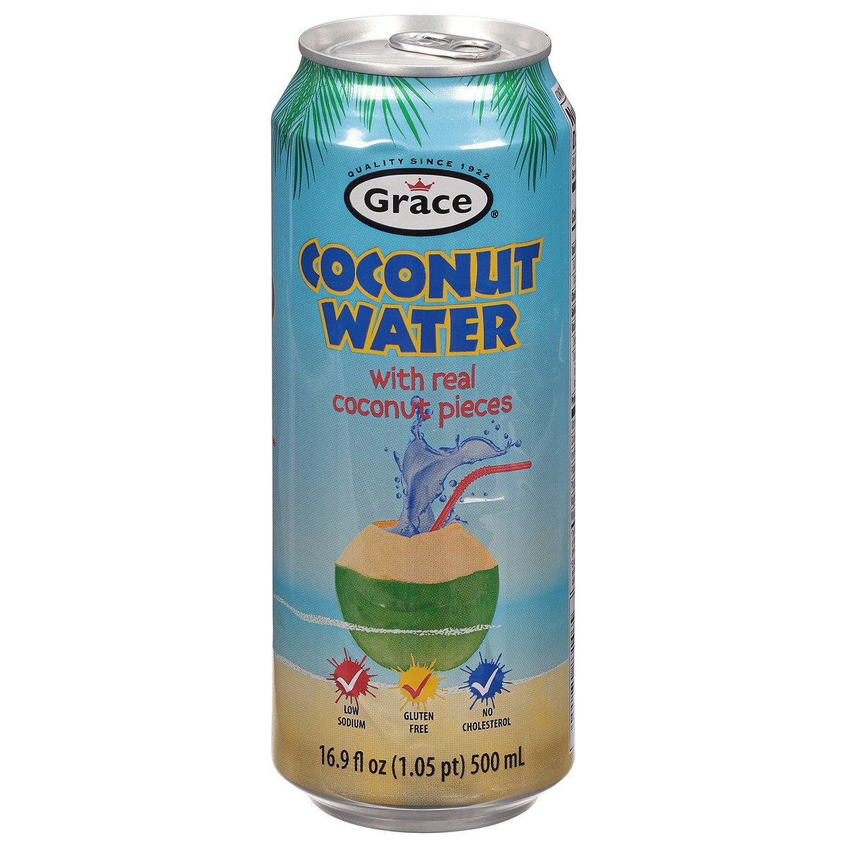 slide 1 of 9, Grace Coconut Water With Real Coconut Pieces - 16.9 fl oz, 16.9 fl oz