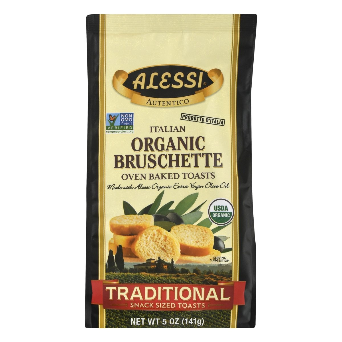 slide 1 of 1, Alessi Organic Bruschette Traditional, 5 oz