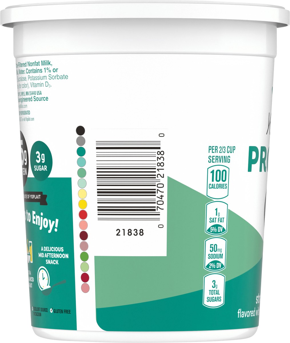 slide 7 of 14, Yoplait Protein Yogurt Cultured Dairy Snack, Strawberry Flavored, Gluten Free Protein Snacks, 1 lb 14 oz Tub, 30 oz