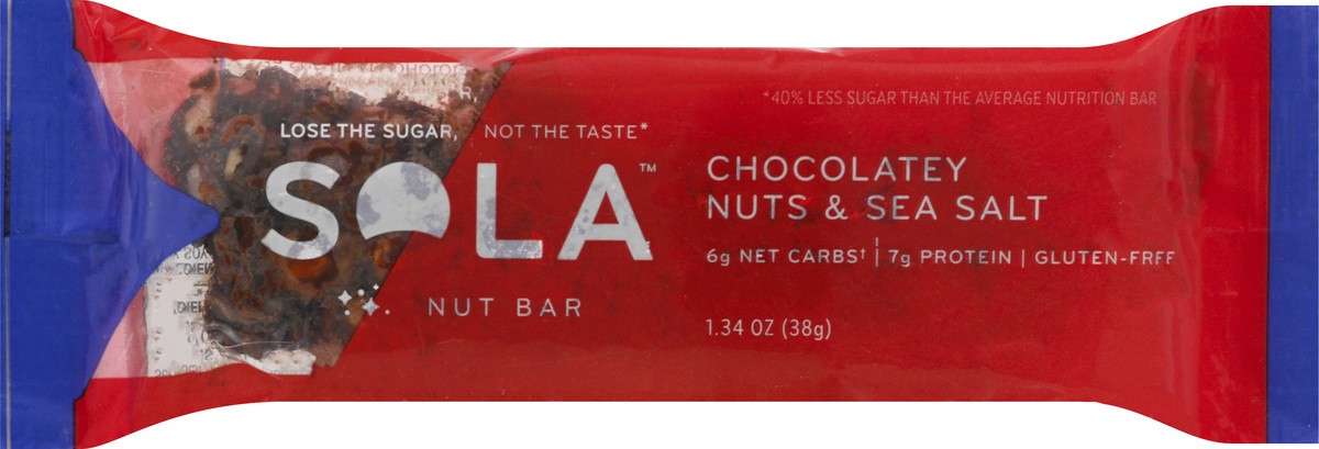 slide 2 of 13, Sola Chocolatey Nuts & Sea Salt Nut Bar 1.34 oz, 1.34 oz