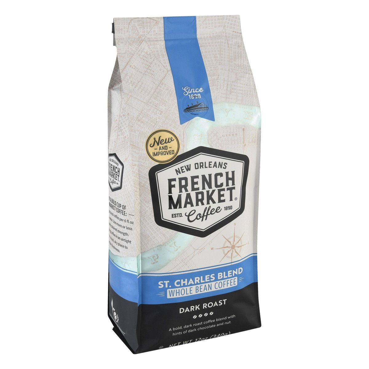 slide 8 of 12, French Market Coffee Whole Bean Dark Roast - 12 oz, 12 oz