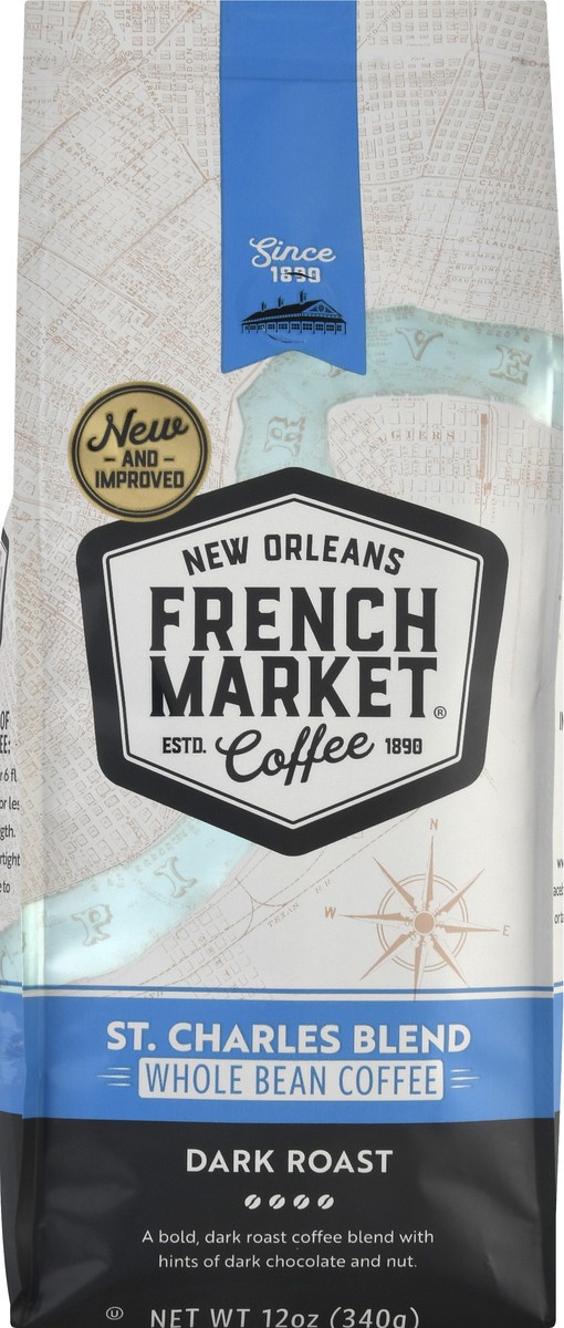 slide 5 of 12, French Market Coffee Whole Bean Dark Roast - 12 oz, 12 oz