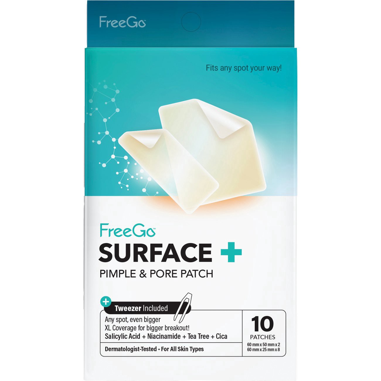 slide 1 of 1, FreeGo Surface Pimple & Pore Patches, 10 ct