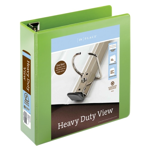 slide 1 of 5, Office Depot Brand Heavy-Duty View 3-Ring Binder, 3'' D-Rings, Army Green, 3 in