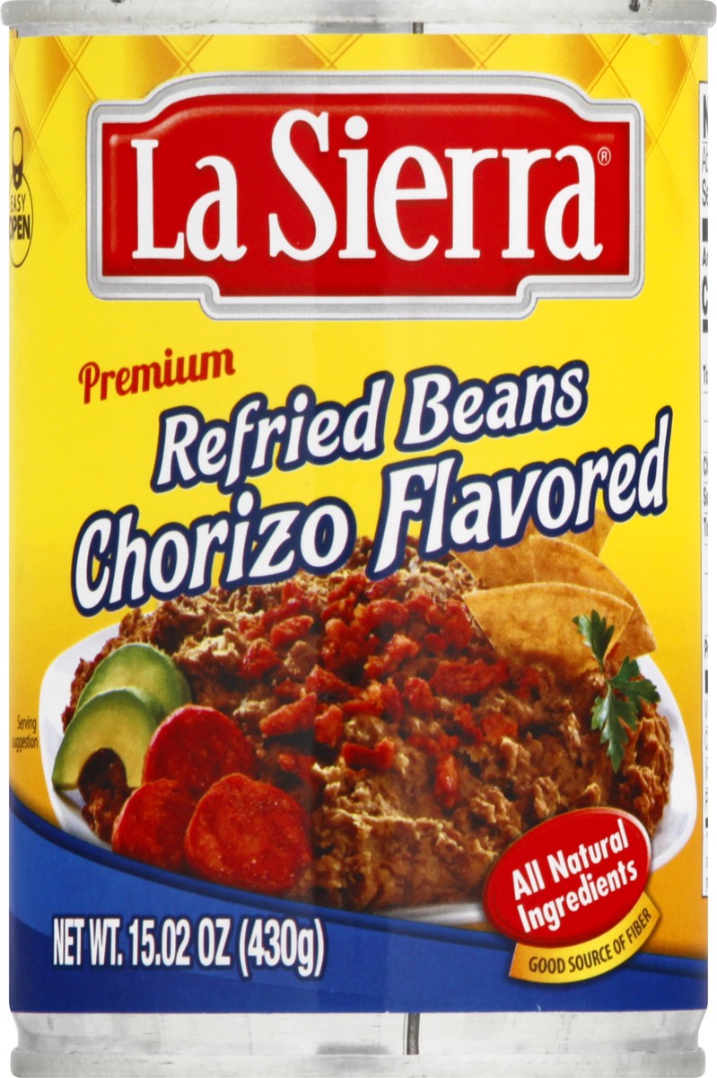 slide 1 of 9, La Sierra Premium Chorizo Flavored Refried Beans 15.02 oz, 15.02 oz