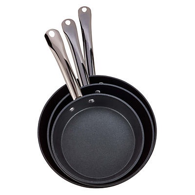 slide 1 of 1, Kitchen & Table Black Hammered Fry Pan, 3 ct