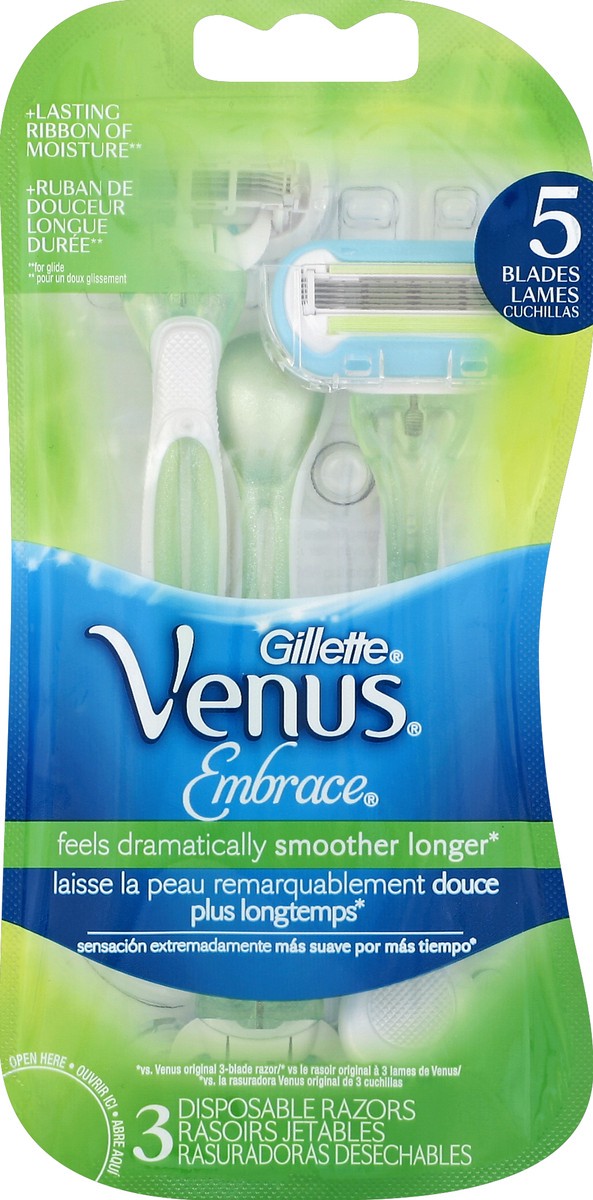 slide 1 of 3, Gillette® Venus sensitive disposable razors, 3 ct