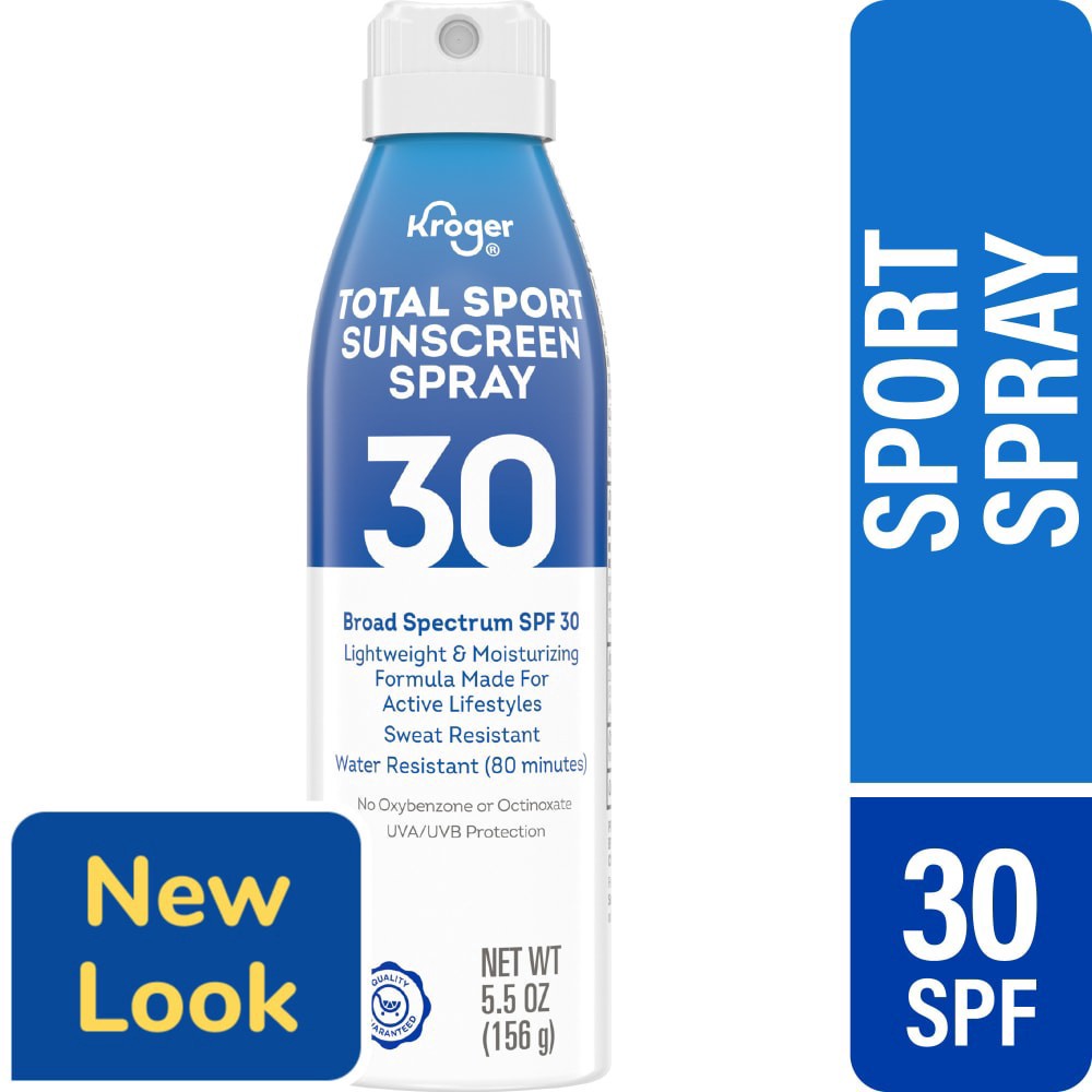 slide 1 of 2, Kroger® Total Sport Sunscreen Spray SPF 30, 5.5 fl oz