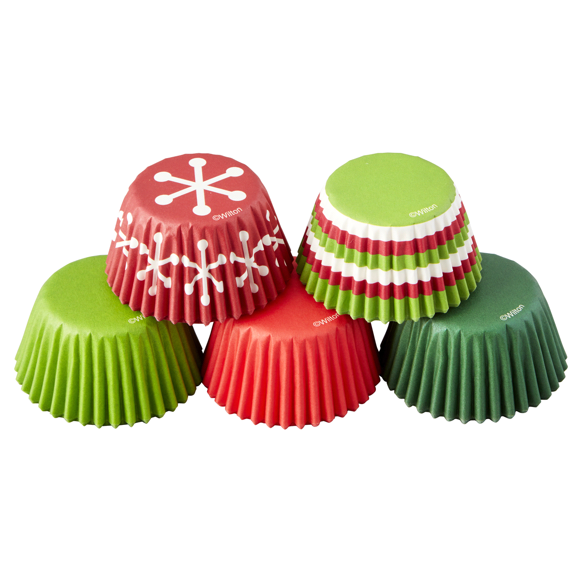 slide 2 of 2, Wilton Holiday Red and Green Mini Cupcake Liners, 150 ct