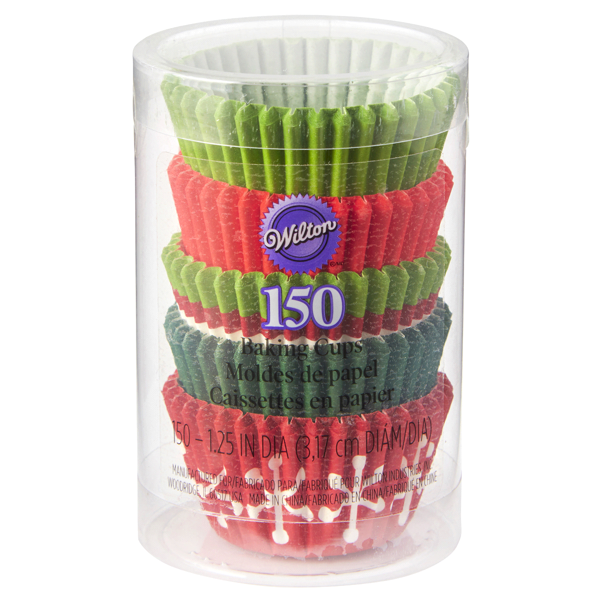 slide 1 of 2, Wilton Holiday Red and Green Mini Cupcake Liners, 150 ct