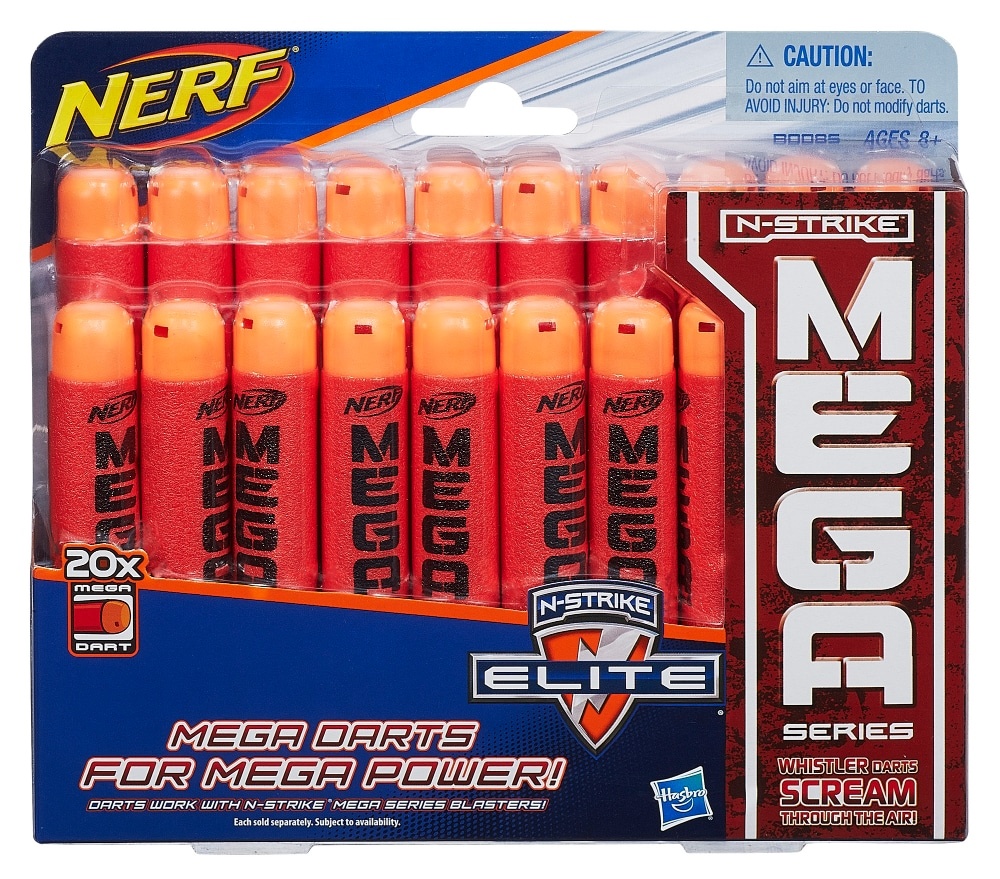 slide 1 of 1, Nerf N-Strike Mega Series Dart Refill, 20 ct