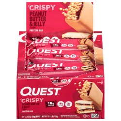Quest Crispy Peanut Butter & Jelly Flavored Protein Bar - 12 x 2.12 oz