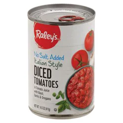 Raley's Tomatoes, Italian Style, Diced - 14.5 oz