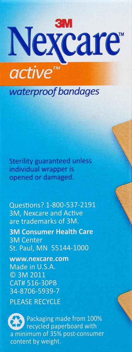 slide 2 of 4, Nexcare Active Extra Cushion Latex Free Bandages, 30 ct