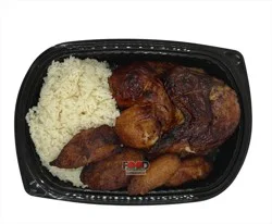 Half Rotisserie Chicken & White Rice Hot
