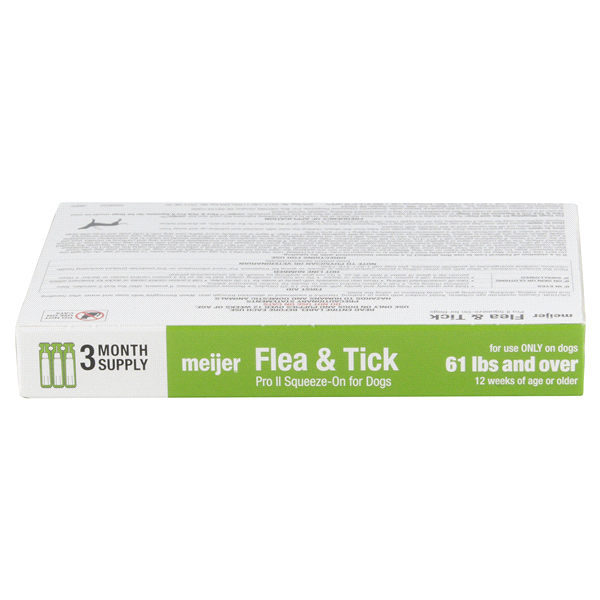 slide 8 of 21, Meijer Pro II Squeeze-On Flea & Tick for Dogs, 61+ lb, 3 ct