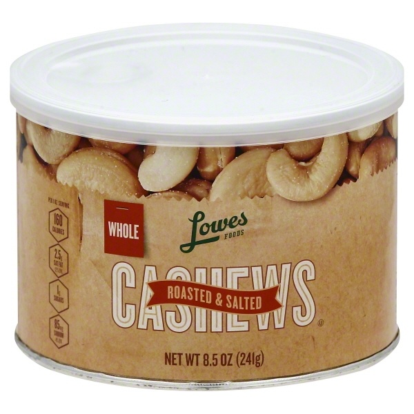 slide 1 of 1, Lowes Cashews Whole, 8.5 oz