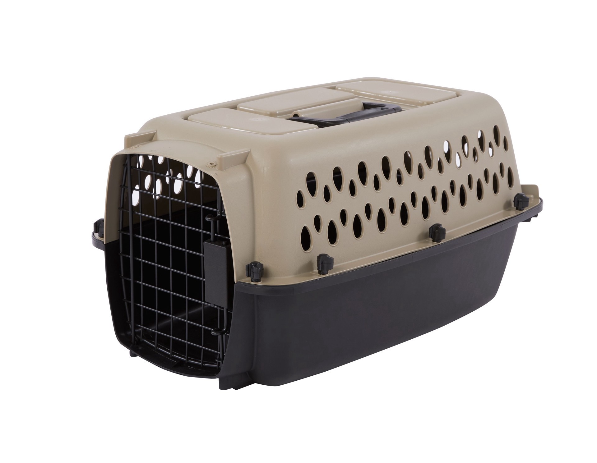 slide 1 of 1, Top Paw Plastic Portable Dog Kennel, 19 inl x 12 inw x 10.5 inh