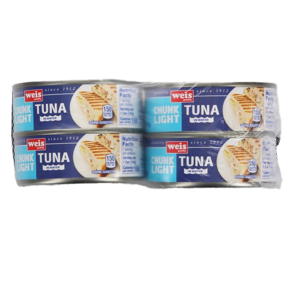 slide 1 of 1, Weis Quality Chunky Light in Water Canned Tuna, 20 oz