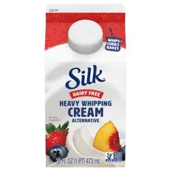 Silk Heavy Whipping Cream Alternative, Smooth, Lusciously Creamy Dairy Free and Gluten Free Vegan Heavy Whipping Cream Substitute, 16 FL OZ Carton