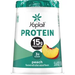 Yoplait Protein Yogurt Cultured Dairy Snack Cup, Peach Flavored, Gluten Free Protein Snacks, 5.6 oz 