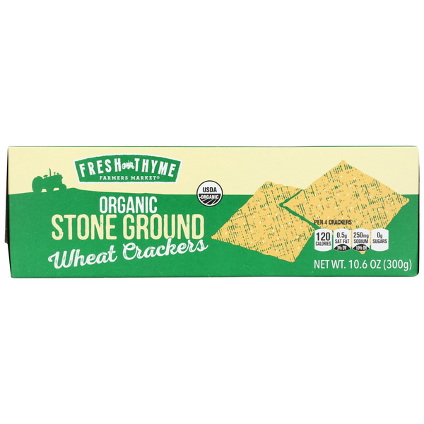 slide 1 of 1, Fresh Thyme Organic Stone Ground Wheat Cracker, 10.6 oz