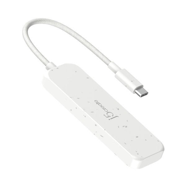 slide 3 of 5, j5create Eco-Friendly Usb-C To 4-Port Type-C Gen 2 Hub, Pure White, Jch345Ew, 1 ct