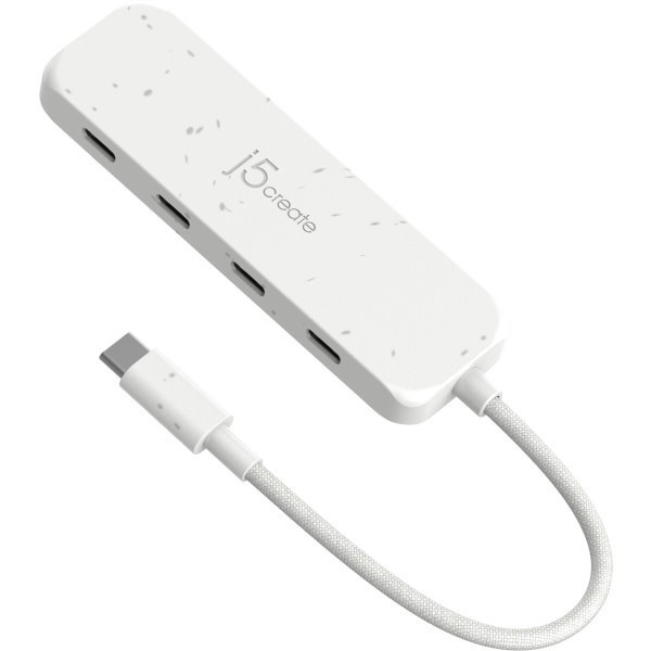 slide 4 of 5, j5create Eco-Friendly Usb-C To 4-Port Type-C Gen 2 Hub, Pure White, Jch345Ew, 1 ct